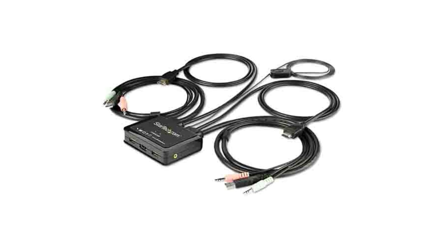 SV211HDUA4K 2 Port USB HDMI KVM Switch, 3.5 mm Stereo RS