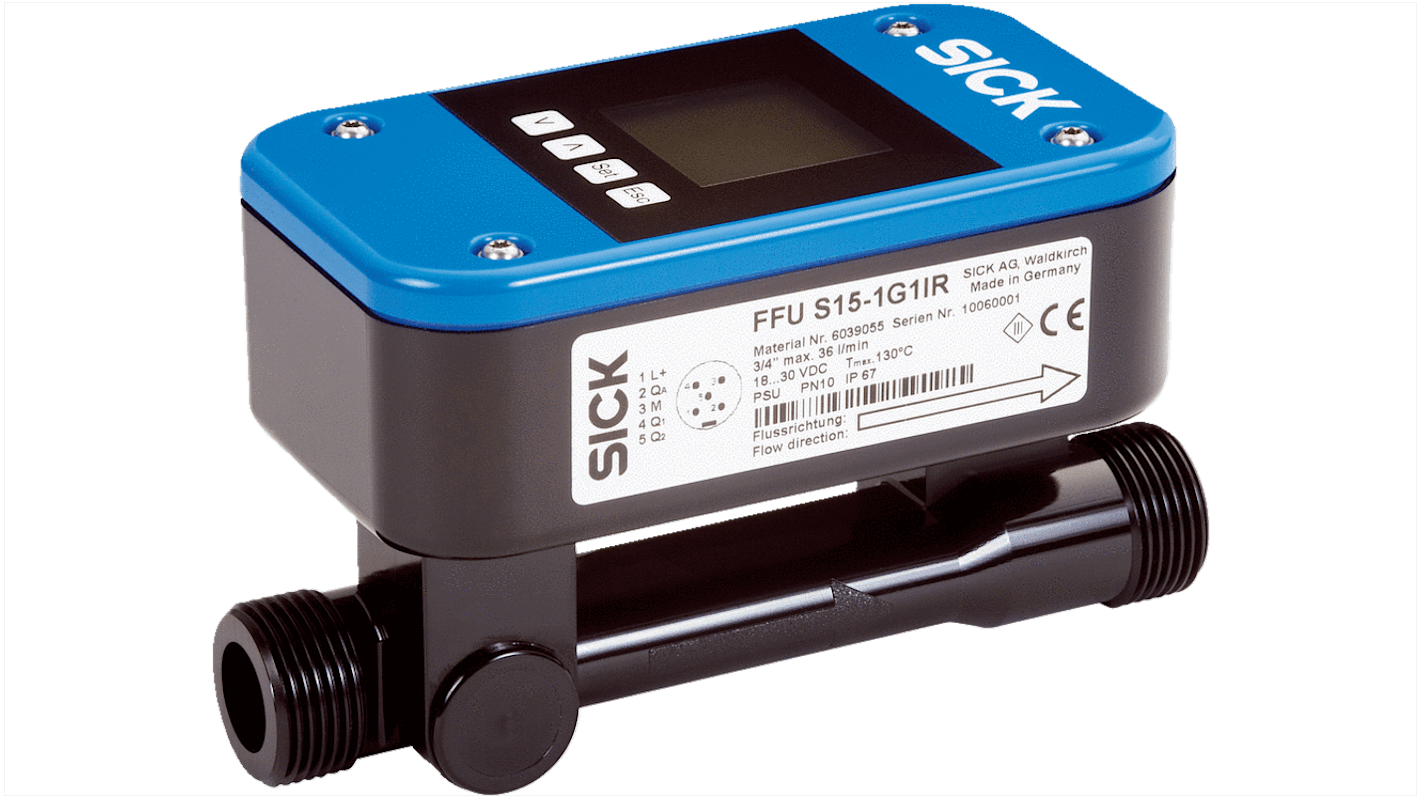 FFUS251G1IO Sick FFU Series Flow Sensor for Liquid, 5 l/min Min, 240