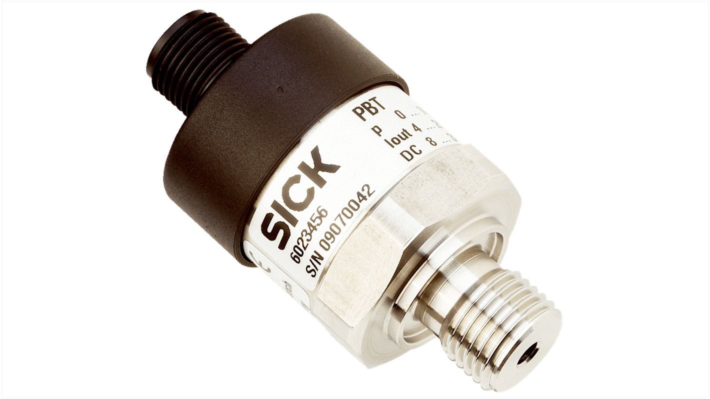 Sensor de presión manométrica Sick, 0bar → 16bar, G1/4, 8 - 30 V., salida Corriente, para Aire, gas, fluido hidráulico,