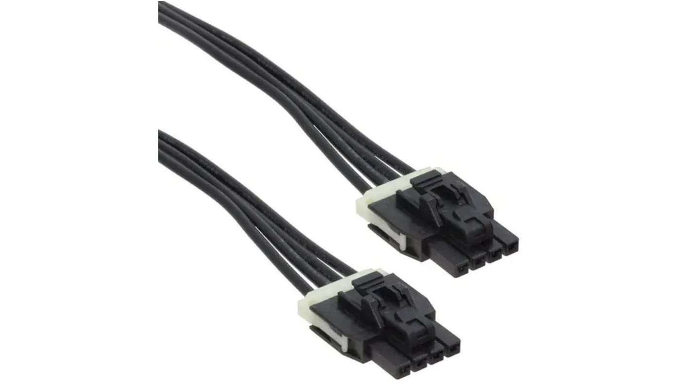 Conjunto de cables Molex Nano-Fit 145130, long. 1m, Con A: Hembra, 4 vías, Con B: Hembra, 4 vías, paso 2.5mm