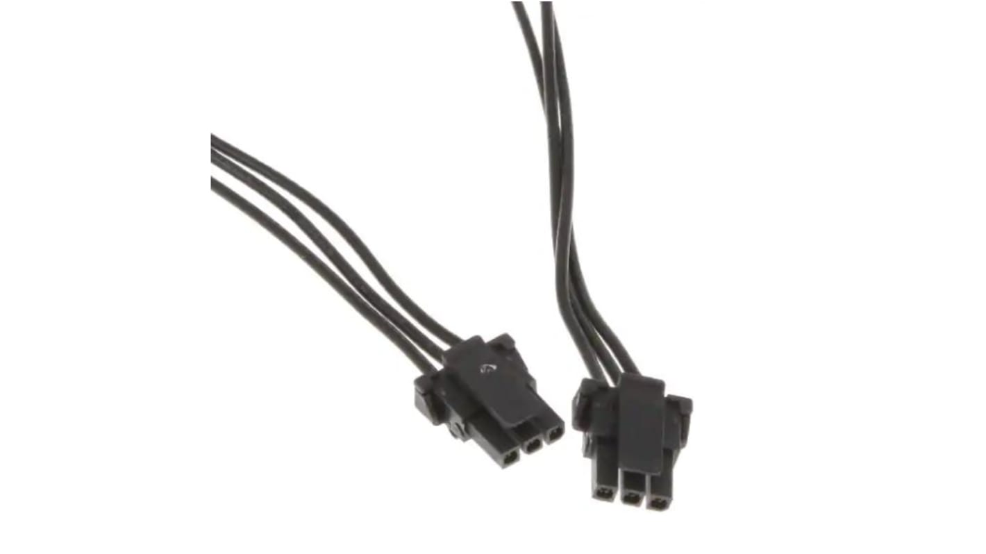 Conjunto de cables Molex Micro-Fit TPA 145132, long. 1m, Con A: Hembra, 3 vías, Con B: Hembra, 3 vías, paso 3mm
