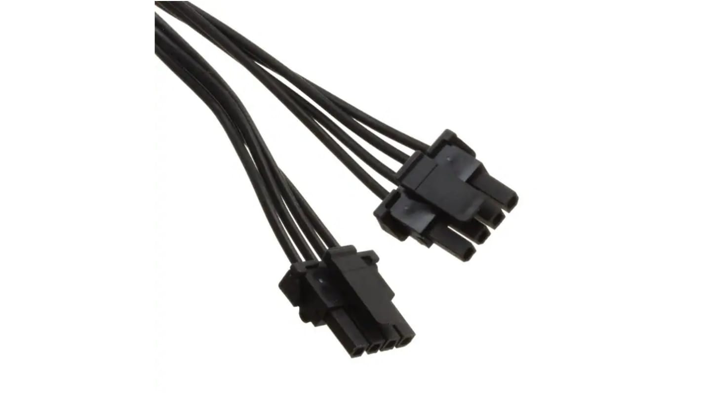 Conjunto de cables Molex Micro-Fit TPA 145132, long. 150mm, Con A: Hembra, 4 vías, Con B: Hembra, 4 vías, paso 3mm