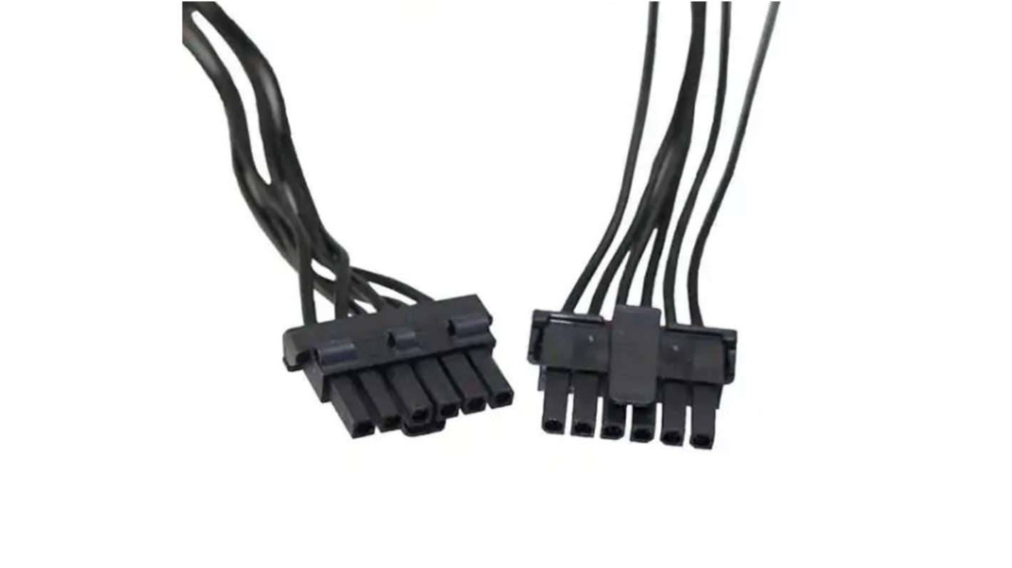 Conjunto de cables Molex Micro-Fit TPA 145132, long. 1m, Con A: Hembra, 6 vías, Con B: Hembra, 6 vías, paso 3mm