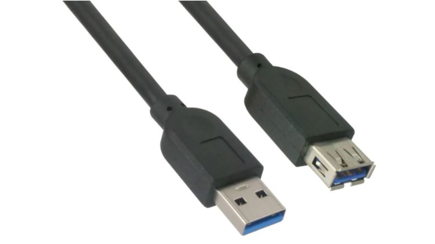 Molex USB 3.0 Cable, Male USB A to Female USB A Cable, 1m