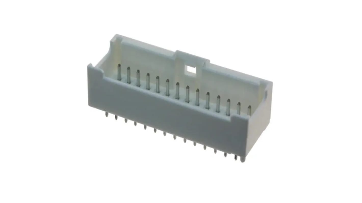 Molex MicroClasp Series Vertical PCB Header, 28 Contact(s), 2.0mm Pitch, 2 Row(s), Shrouded