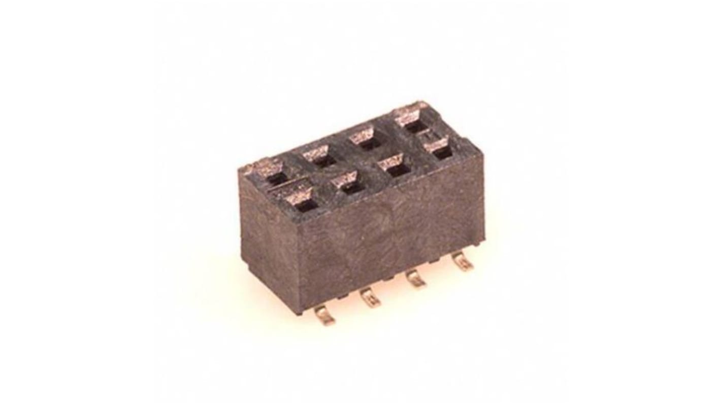 Connecteur de circuit imprimé, 8 contacts, 2 rangées, 2mm, Montage en surface, Verticale