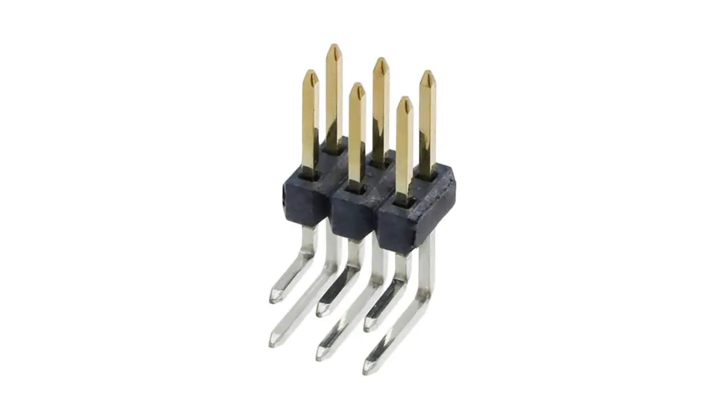 Molex C-Grid Series Right Angle Through Hole Pin Header, 6 Contact(s), 2.54mm Pitch, 2 Row(s), Unshrouded