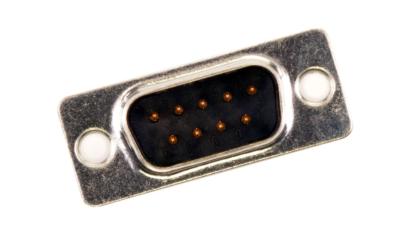 FCT from Molex 172704 9 Way Panel Mount D-sub Connector Plug, 2.84mm Pitch