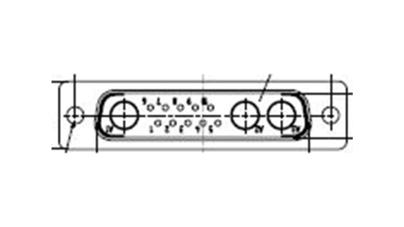 FCT from Molex D-sub csatlakozó 172704 sorozat 2.84mm távolság, Egyenes, Panelre szerelhető, Férfi