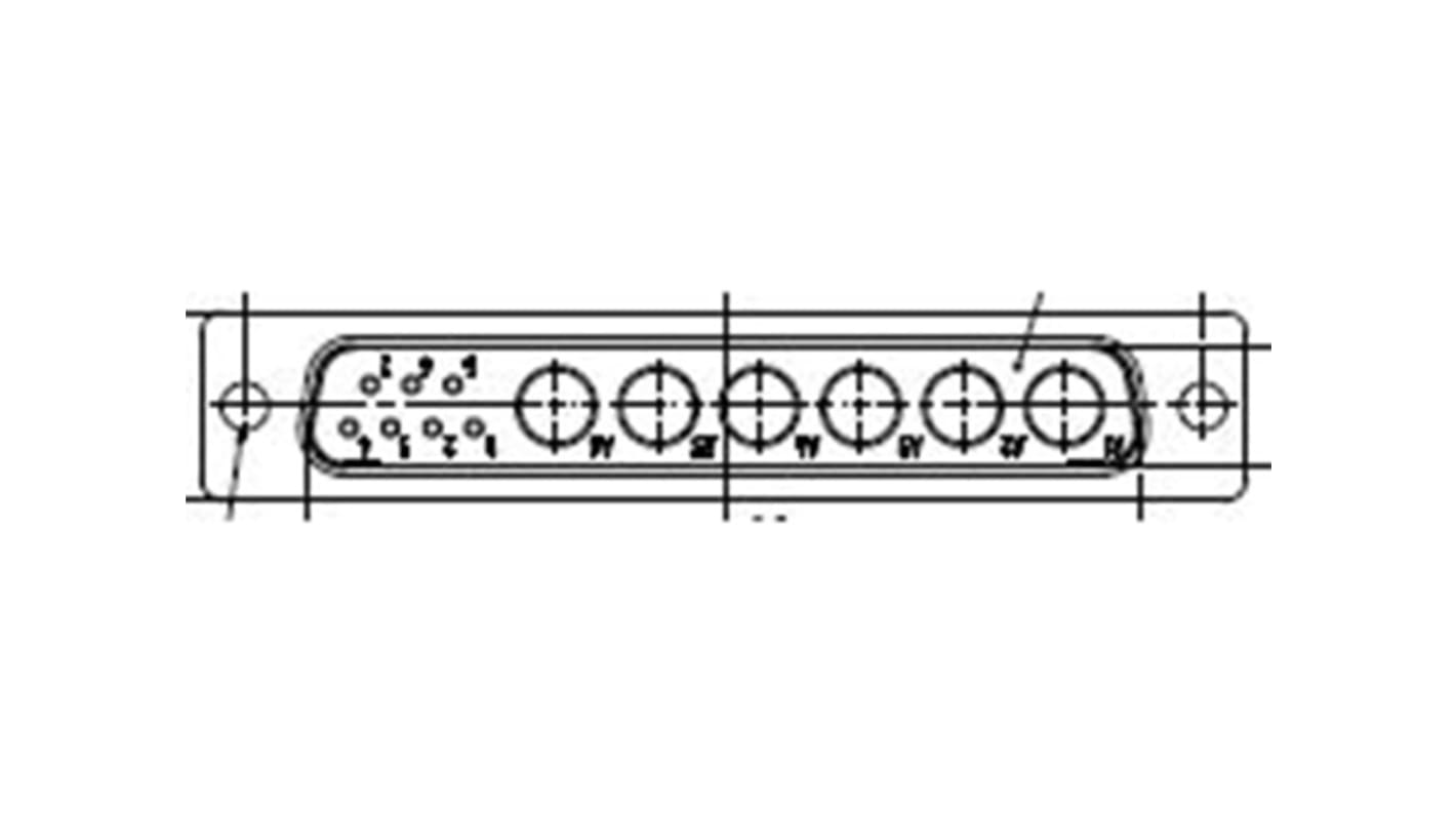 Connecteur Sub-D Mâle FCT from Molex 7 voies Montage panneau Angle droit