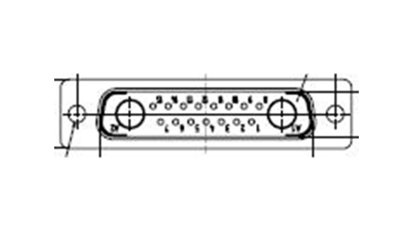 Conector D-sub FCT from Molex, Serie 172704, paso 2.84mm, Recto, Montaje en Panel Mount, Macho