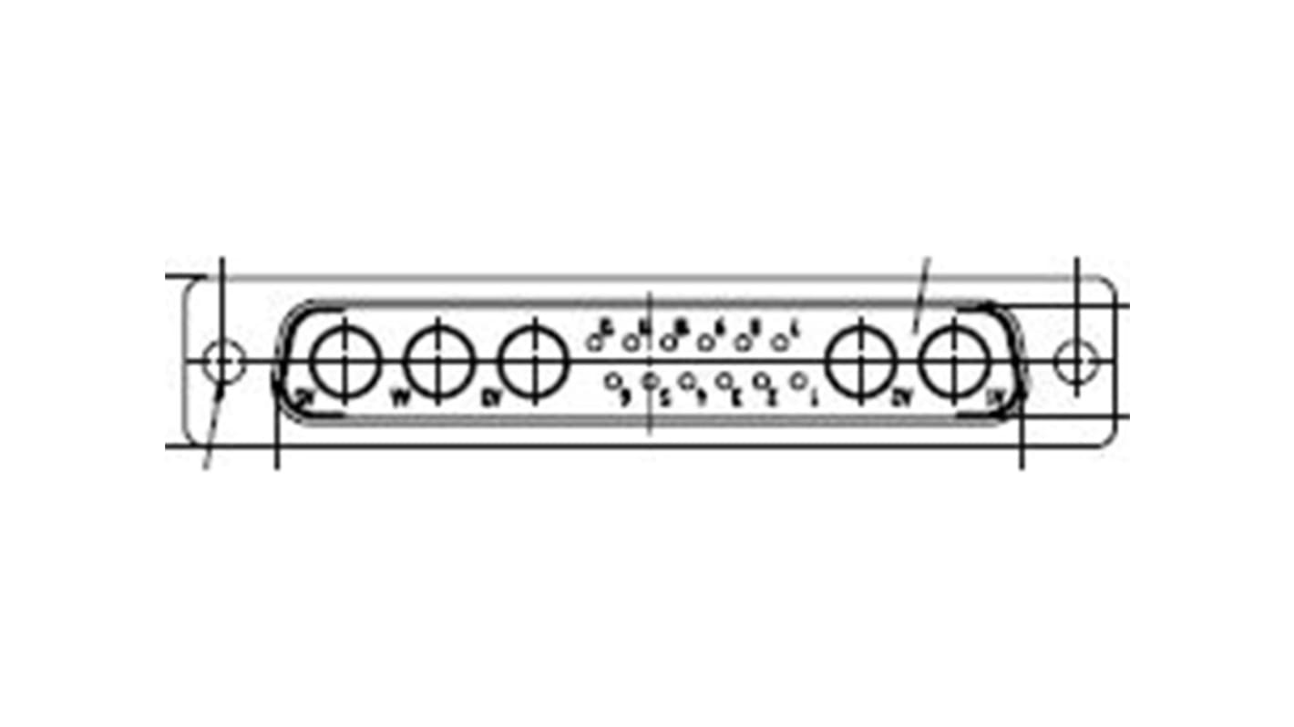 Connecteur Sub-D Femelle FCT from Molex 15 voies Montage panneau Angle droit