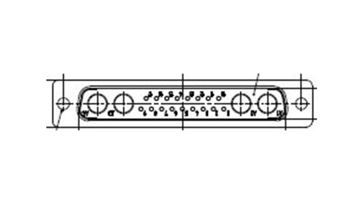 FCT from Molex 172704 17 Way Panel Mount D-sub Connector Plug, 2.84mm Pitch