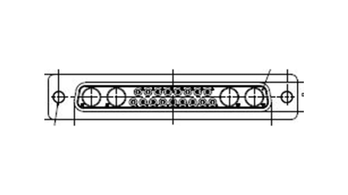 Connecteur Sub-D Femelle FCT from Molex 17 voies Montage panneau Angle droit