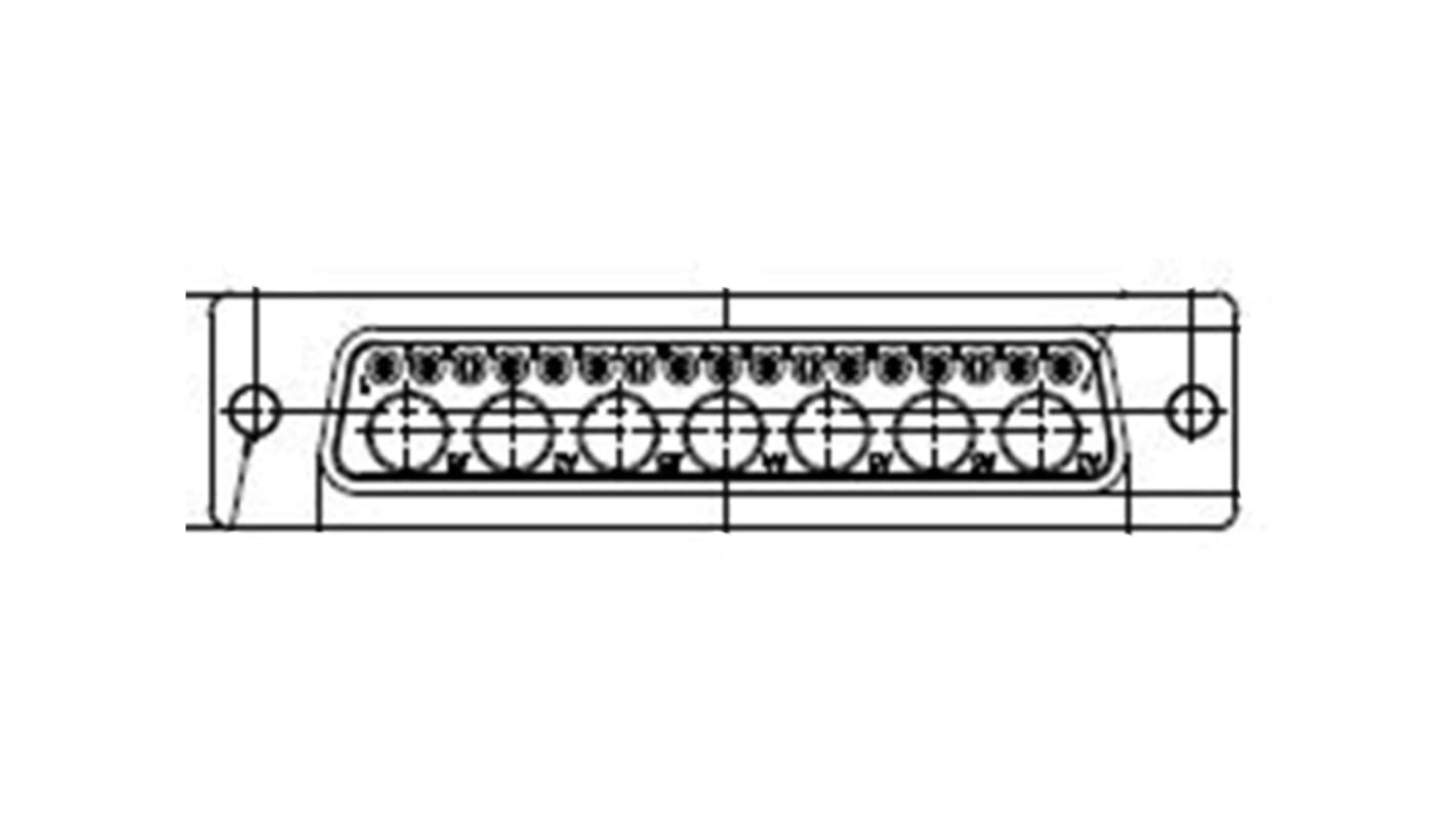 FCT from Molex 172704 17 Way Panel Mount D-sub Connector Plug, 2.84mm Pitch