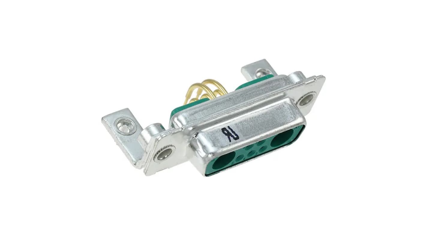 FCT from Molex 173107 7 Way Right Angle Through Hole D-sub Connector Socket, 2.74mm Pitch