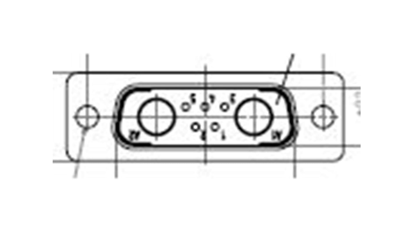 Connecteur Sub-D Mâle FCT from Molex 5 voies Montage panneau Angle droit