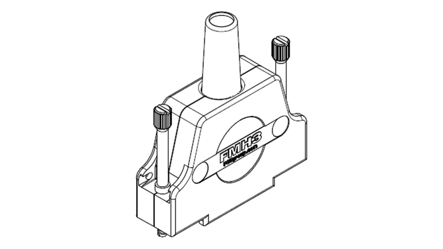 Capot Sub-D FCT from Molex série 172704, 1 contacts,  avec Serre-câble