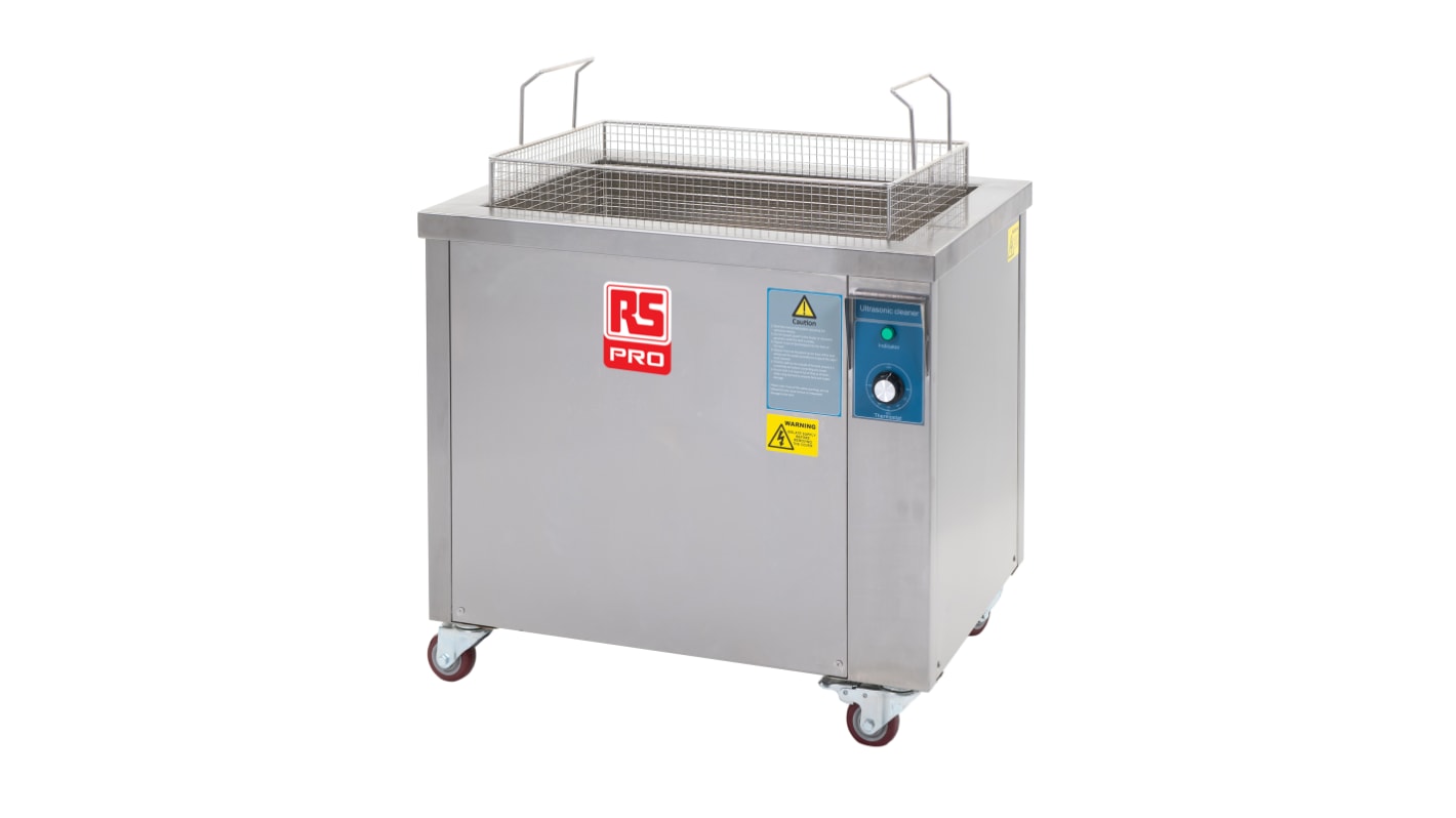 RS PRO Edelstahl Ultraschallbad 112L, 4000W, 650mm x 450mm x 400mm