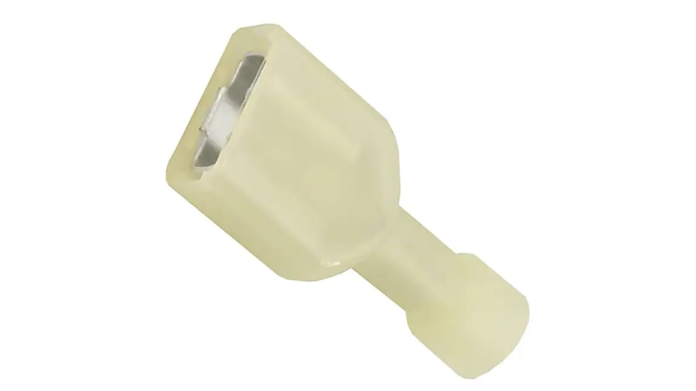 Molex 19003 Yellow Insulated Female Spade Connector, Receptacle, 6.35 x 0.81mm Tab Size