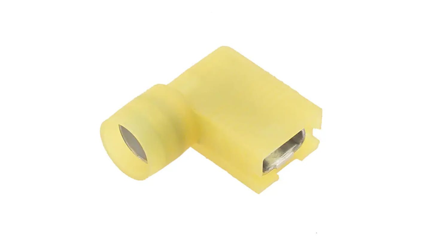 Molex 19006 Yellow Insulated Female Spade Connector, Flag Terminal, 6.35 x 0.81mm Tab Size