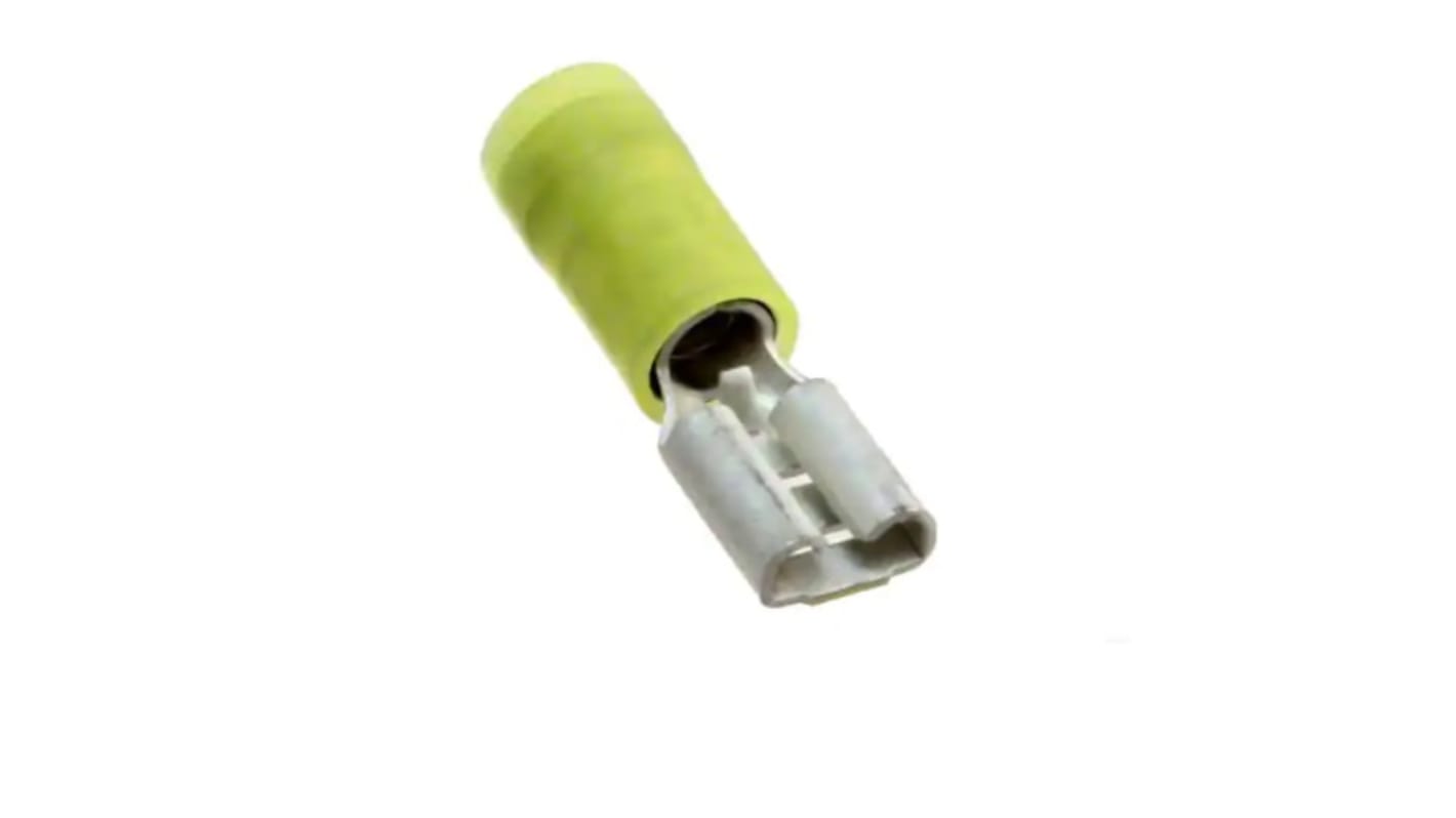 Molex 19019 Yellow Insulated Female Spade Connector, Receptacle, 4.75 x 0.81mm Tab Size