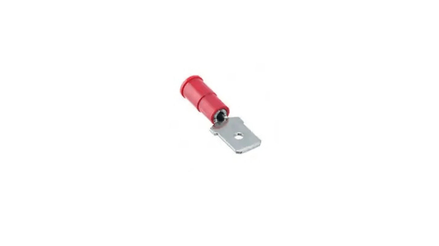 Molex 19023 Red Insulated Male Spade Connector, Tab, 6.35 x 0.81mm Tab Size