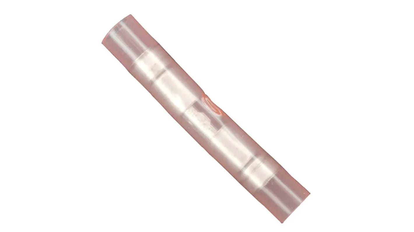 Molex 19199 Flachstecker Stoßverbinder, Stoßverbinder, Rot, 18 → 22 AWG, Ø 3.56mm, Ges.L 1.3mm, 2 Auslässe,