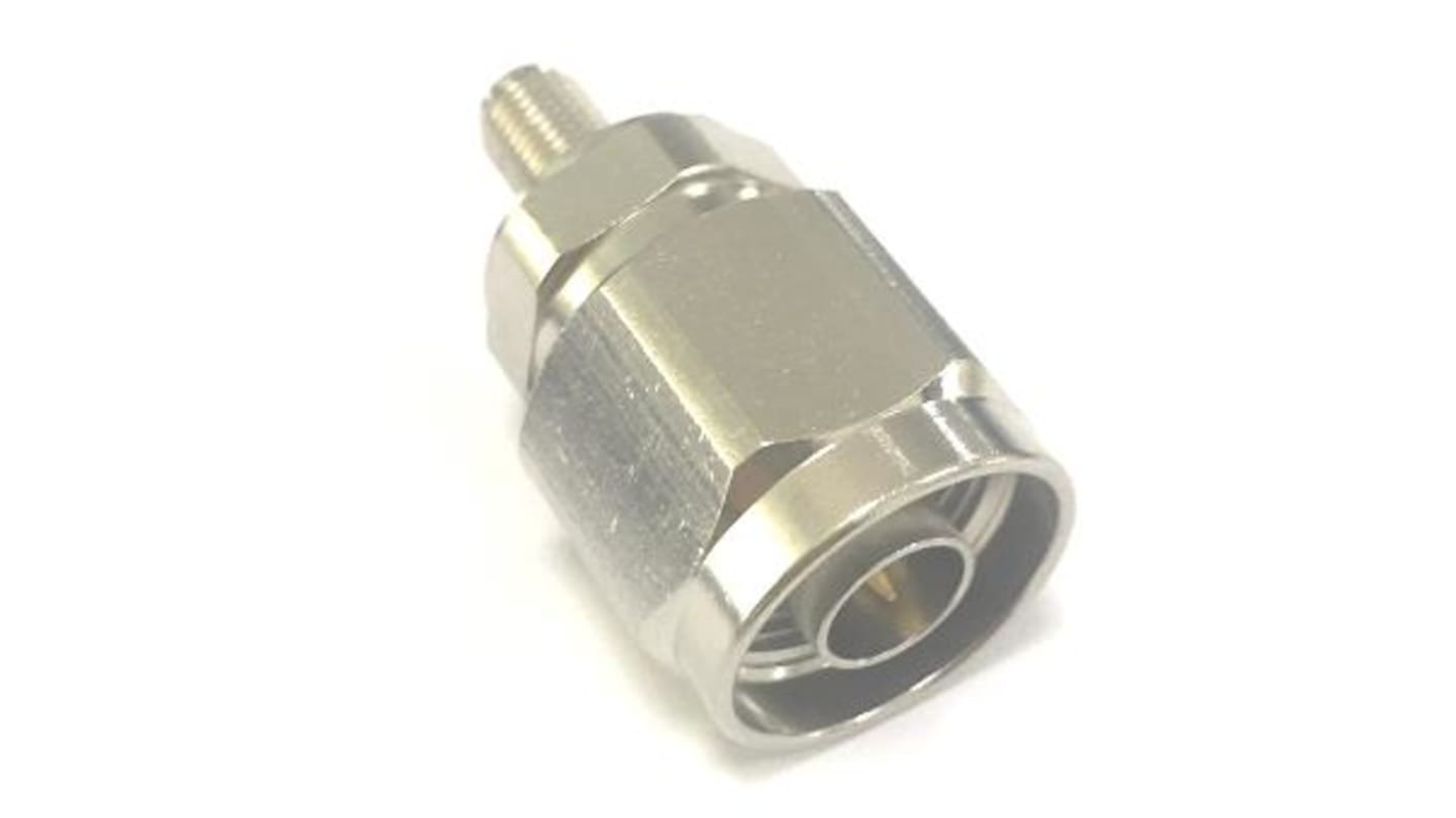 RS PRO 50Ω Koaksialadapter, Lige, A: N Han til B: SMA Hun, 11GHz Koaksial Nikkel