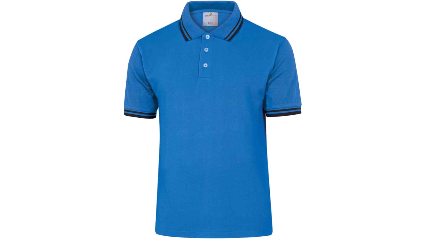 Polo manches courtes Delta Plus, Bleu, taille 40, en Coton