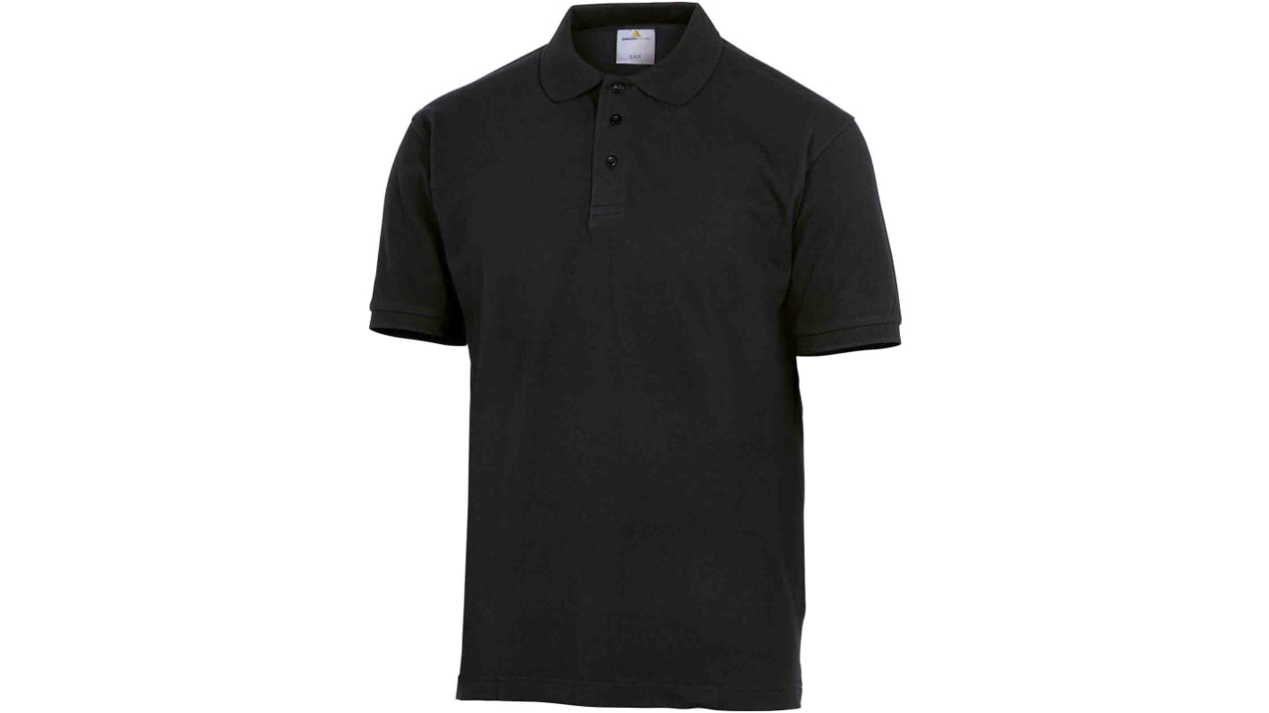 Delta Plus Black Cotton Polo Shirt, UK- 38, EUR- 48