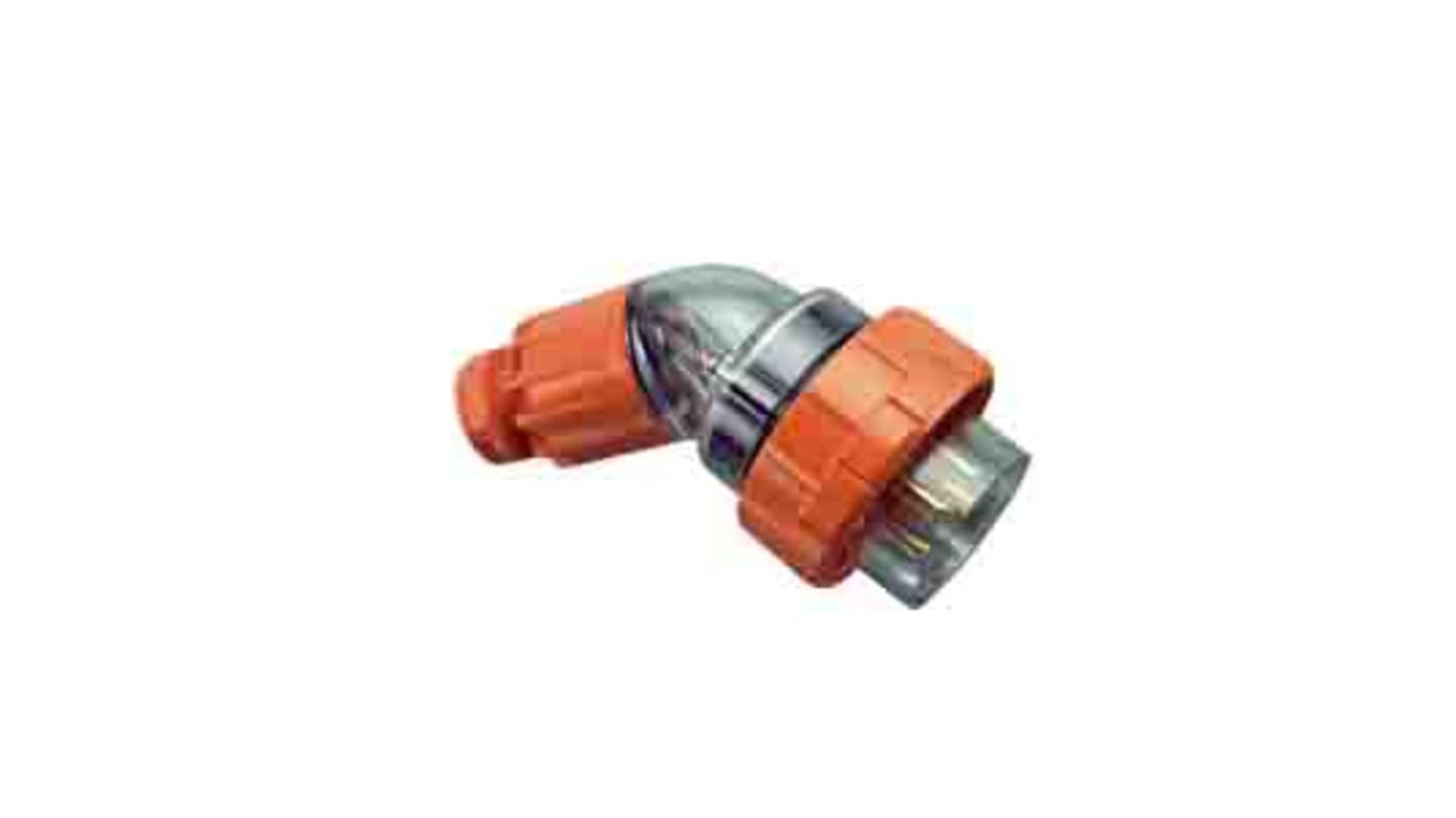 Clipsal Electrical, 56 Series IP66 Orange Cable Mount 3P + N + E Angled Industrial Power Plug, Rated At 10A, 500 V