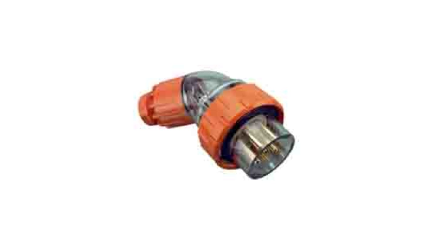 Clipsal Electrical, 56 Series IP66 Orange Cable Mount 3P + N + E Angled Industrial Power Plug, Rated At 20A, 500 V