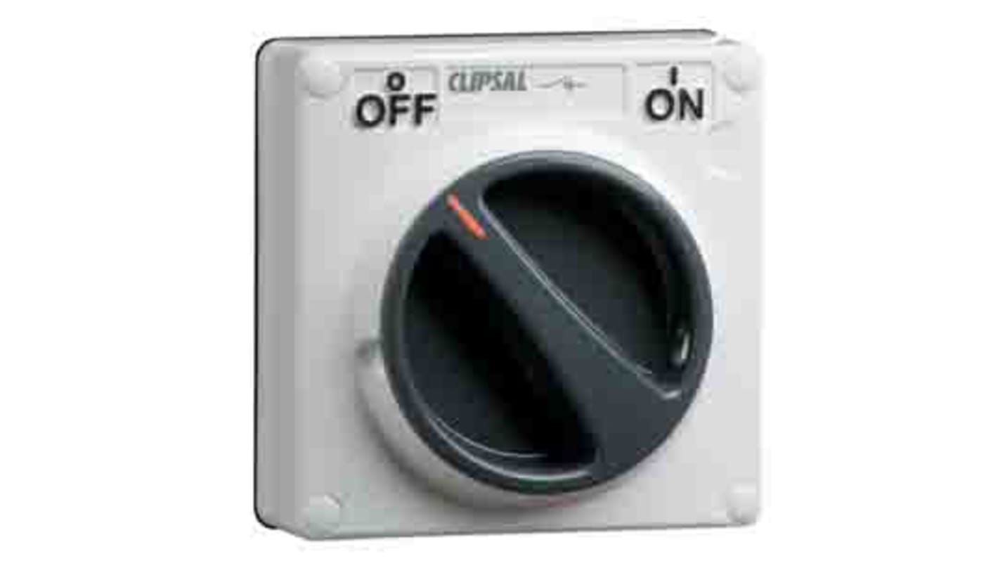 Clipsal Electrical 3P Pole Surface Mount Isolator Switch - 32A Maximum Current, IP66