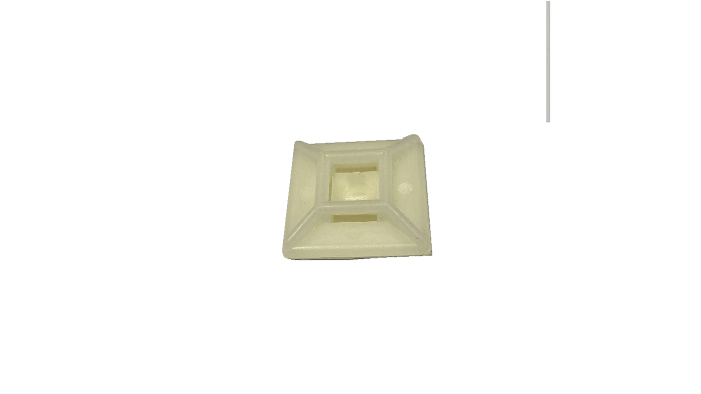 Base para bridas autoadhesiva RS PRO de Nylon 66 Natural, dim. 26.1mm x 26,1 mm, Ø montaje 4.3mm