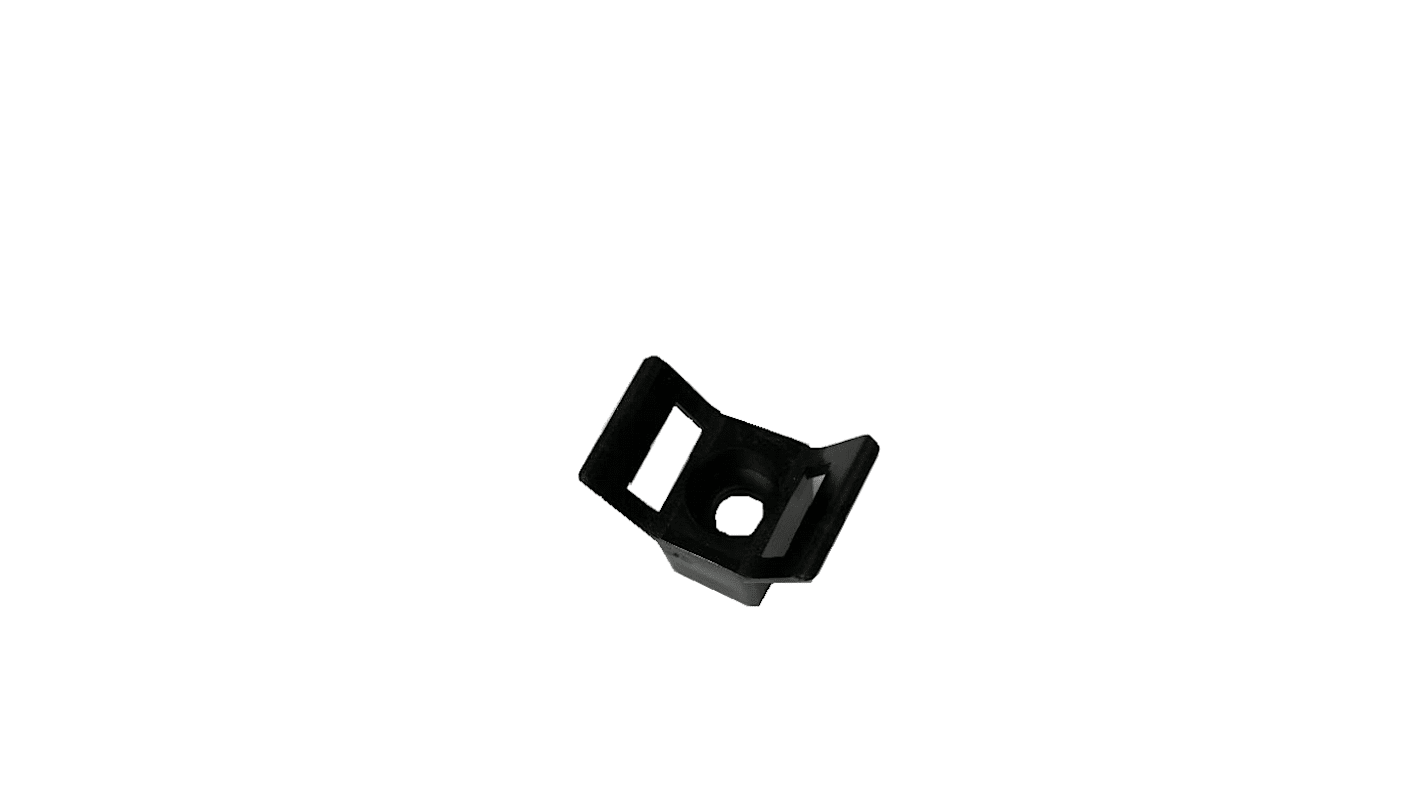 Embase pour serre-câbles RS PRO noire 23mm x 13,8 mm, Ø fixation 5.3mm