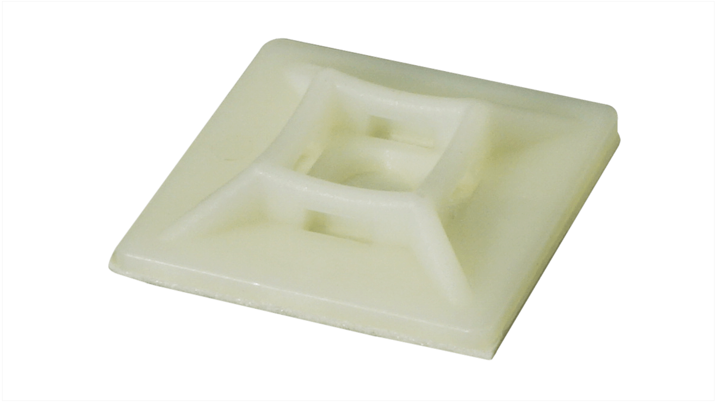 Befestigungssockel selbstklebend, Nylon 66 28mm x 28 mm, für 5.6mm → 5.3mm Kabelbinder, 100 Stück