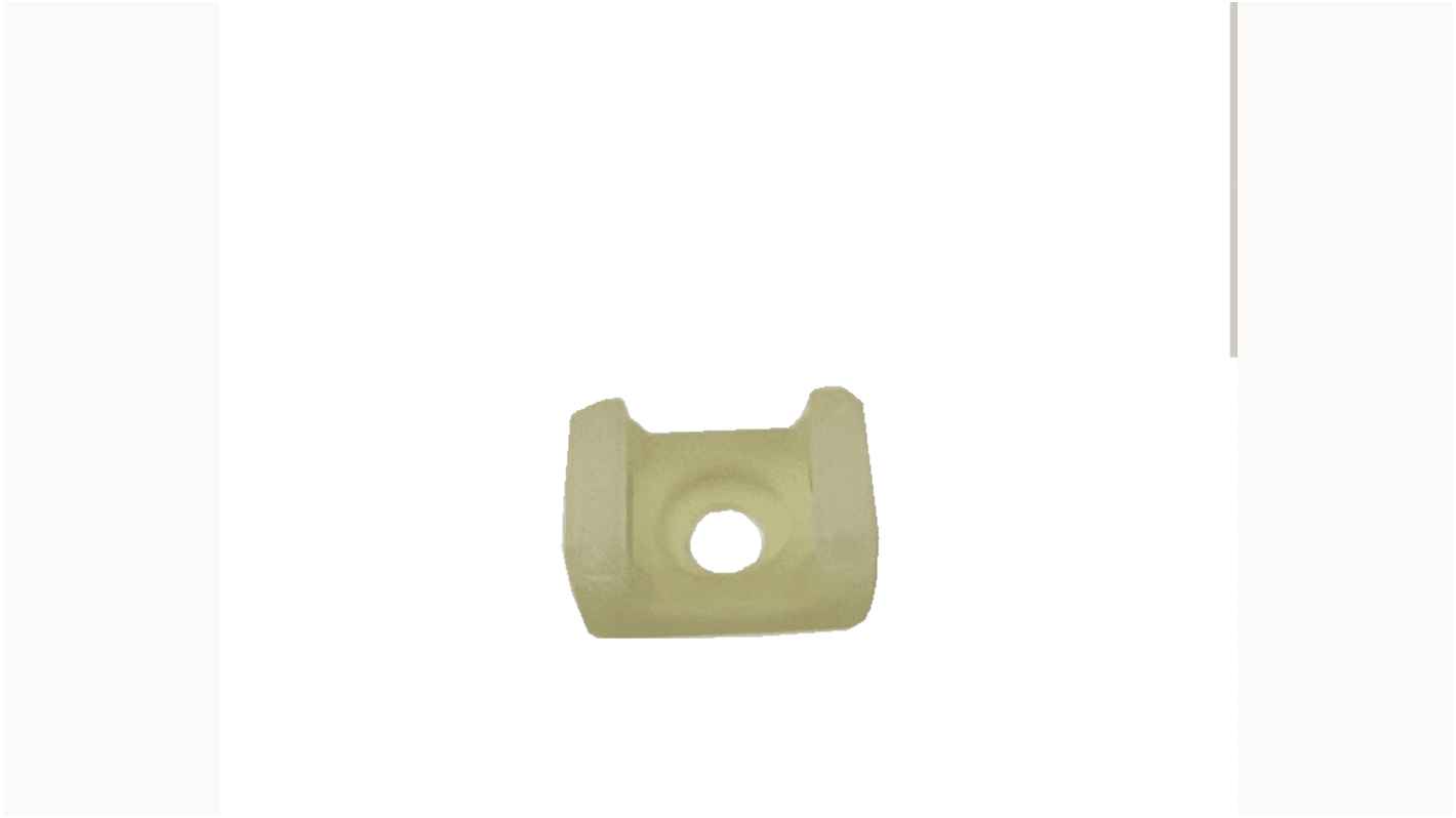 Base para bridas autoadhesiva RS PRO de Nylon 66 Natural, dim. 23mm x 16 mm, Ø montaje 5mm