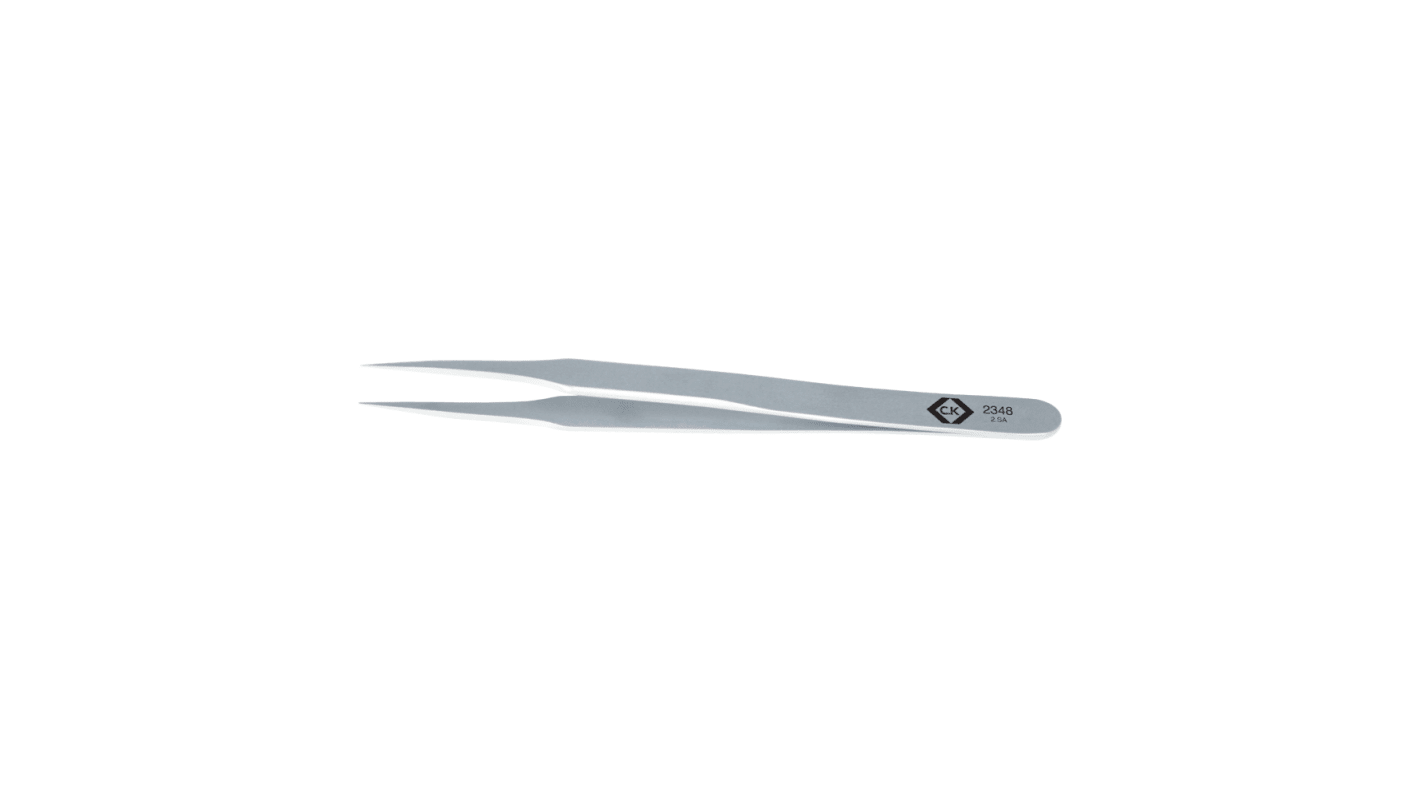 EUROSTAT 123 mm, Stainless Steel, Flat, ESD Tweezers