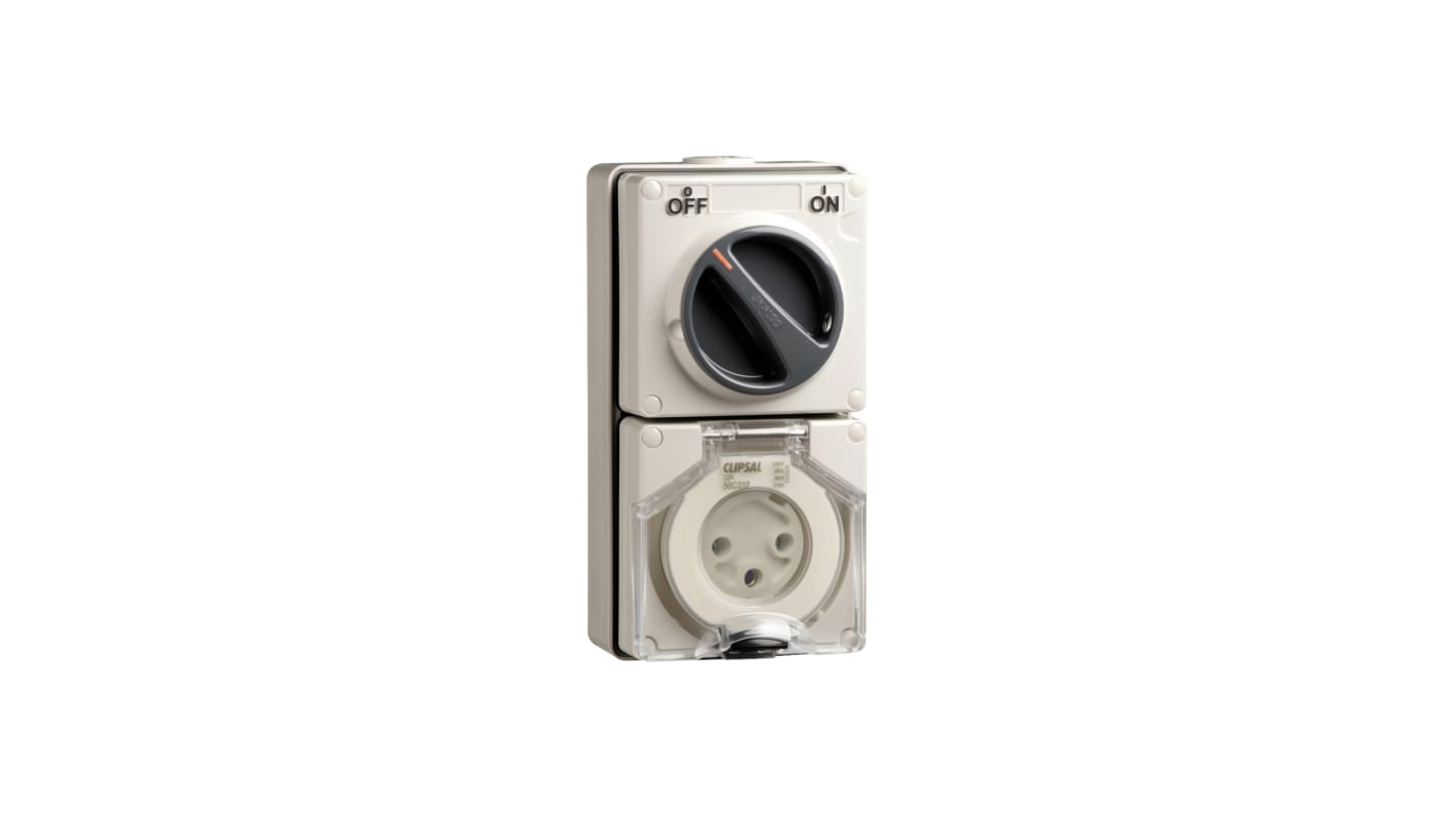 56C332-WW | Clipsal Electrical IP66, Rated At 32A, 250 V | RS