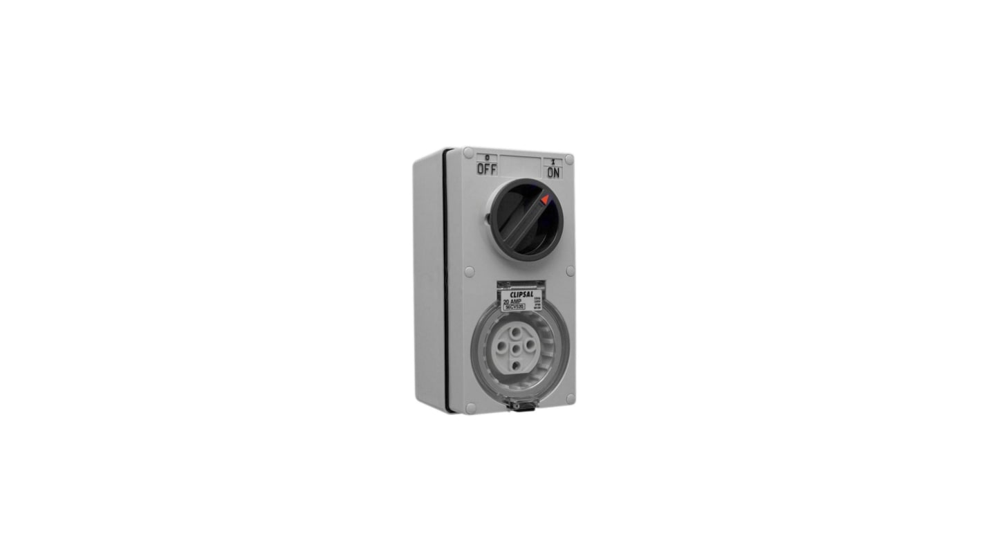 Clipsal Electrical IP66 Grey, Rated At 20A, 500 V