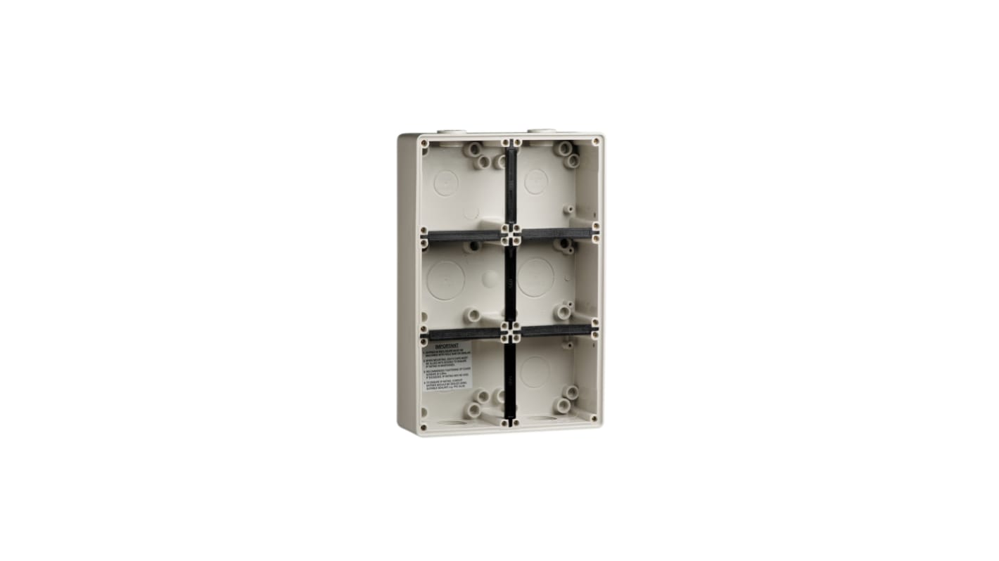 Clipsal Electrical 56 Series Grey PVC Back Box, IP66, 6 Gangs, 296 x 198 x 63mm