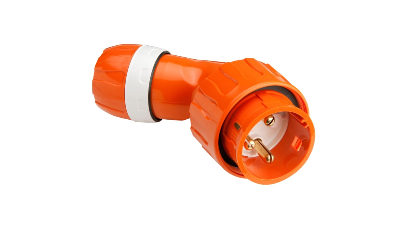 Clipsal Electrical, 56 Series IP66 Orange Cable Mount 1P + N + E Angled Industrial Power Plug, Rated At 32A, 250 V