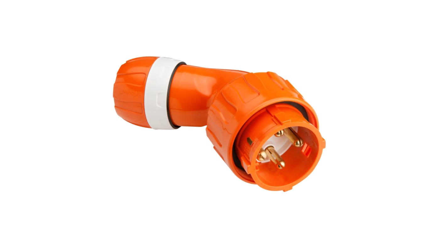 Clipsal Electrical, 56 Series IP66 Orange Cable Mount 3P + N + E Angled Industrial Power Plug, Rated At 50A, 500 V