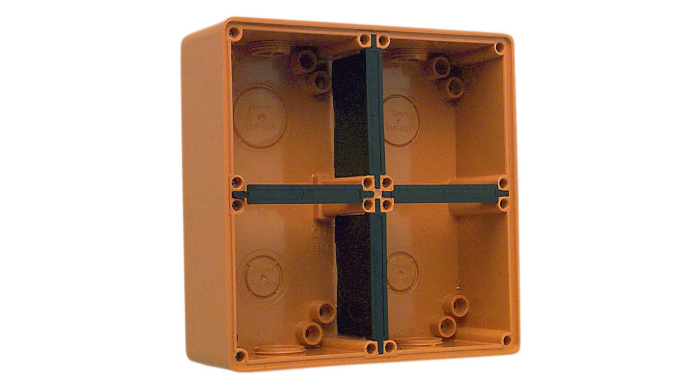 Clipsal Electrical 56 Series Orange PVC Back Box, IP66, 4 Gangs, 198 x 198 x 63mm