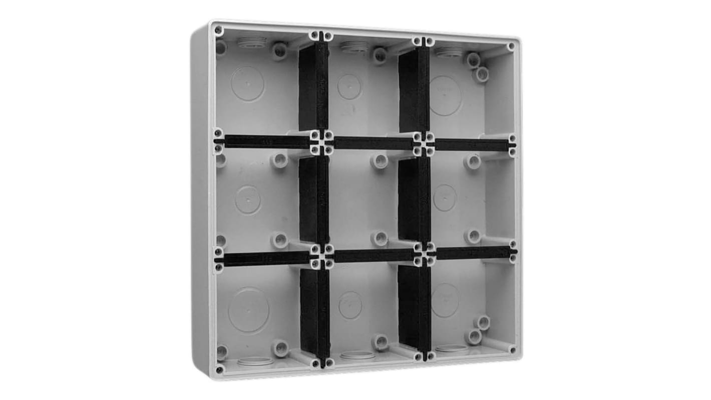 Clipsal Electrical 56 Series Grey PVC Back Box, IP66, 9 Gangs, 296 x 296 x 63mm