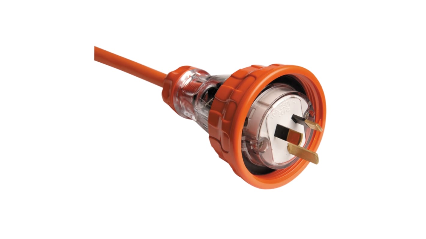 Clipsal Electrical, 56 Series IP66 Orange Cable Mount 1P + N + E Industrial Power Plug, Rated At 10A, 250 V