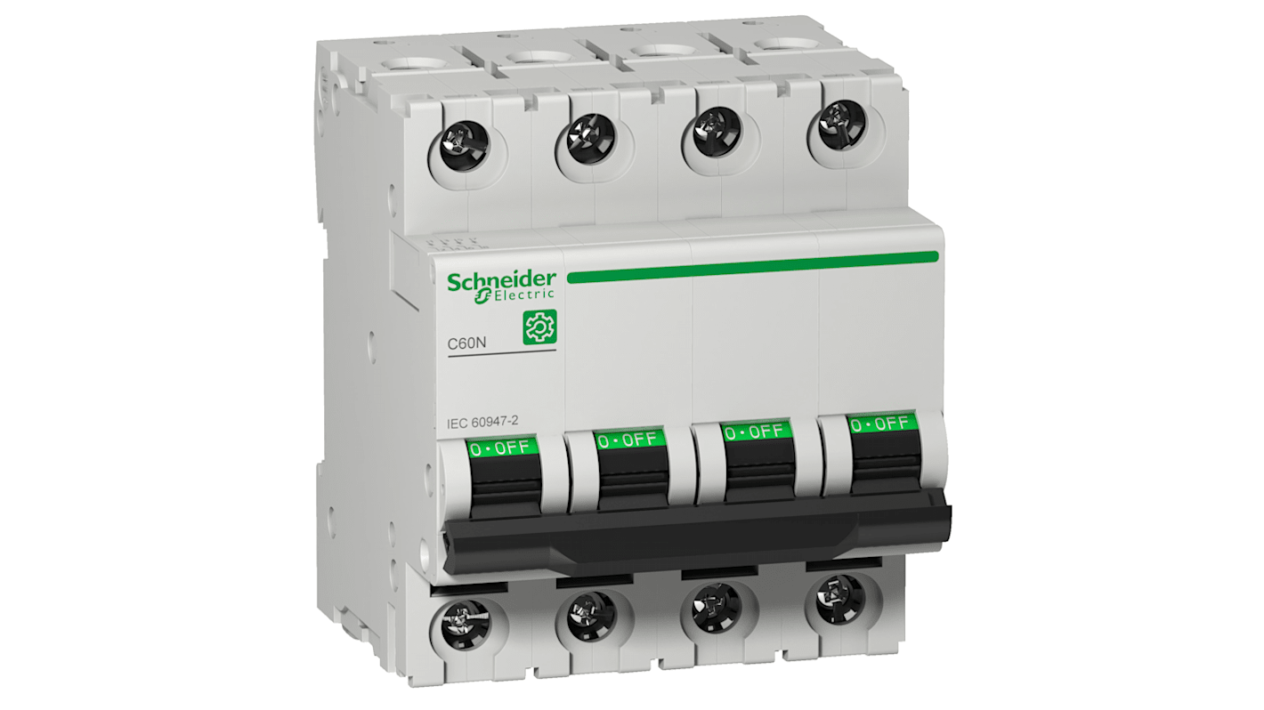 Schneider Electric C60N MCB Leitungsschutzschalter Typ B, 4-polig 63A, Abschaltvermögen 40 kA Multi 9