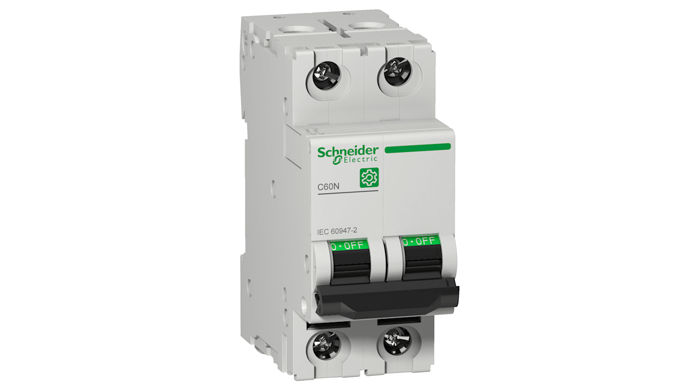 Schneider Electric C60N MCB Leitungsschutzschalter Typ D, 2-polig 6A, Abschaltvermögen 10 kA Multi 9