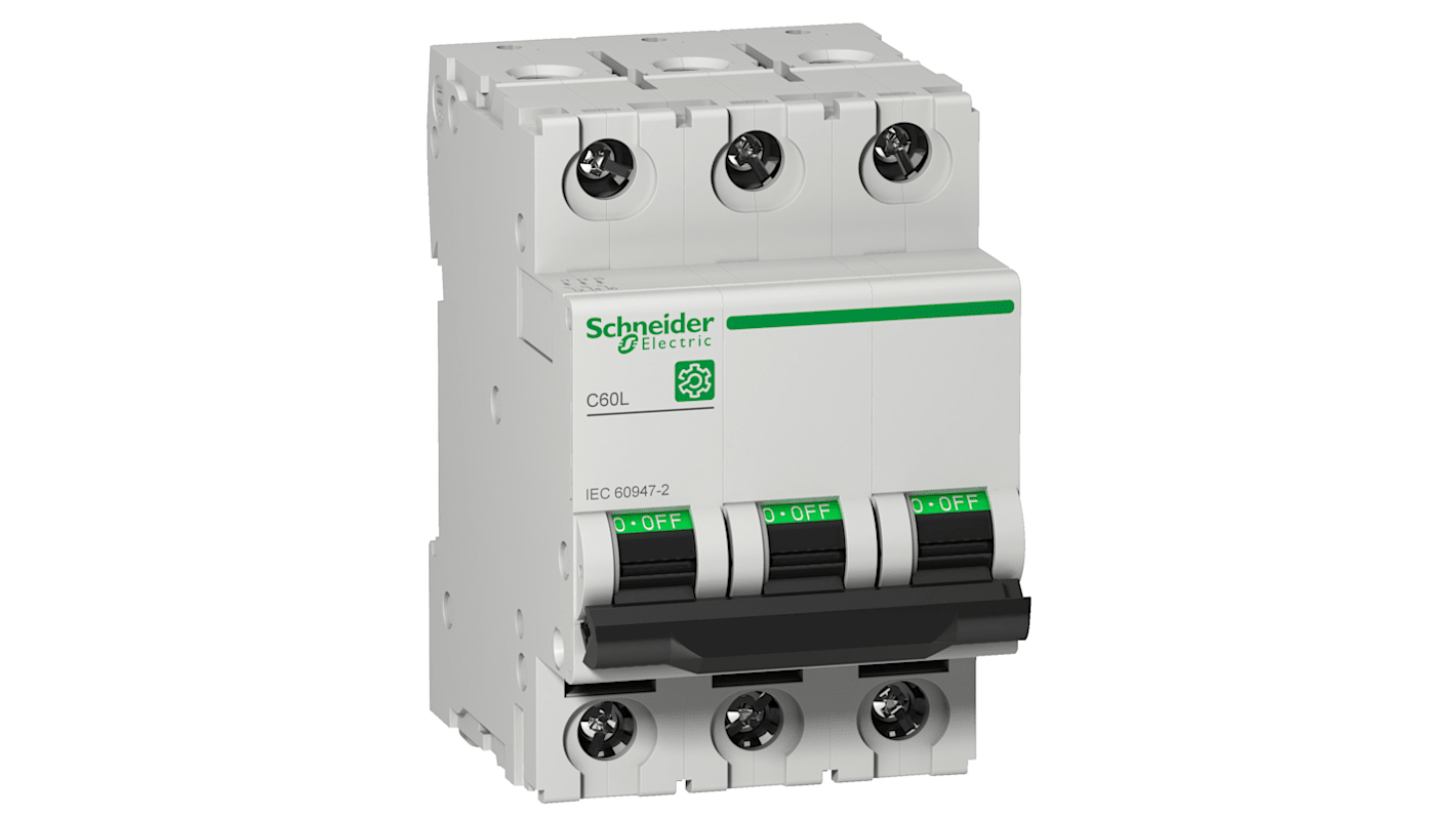 Schneider Electric C60L MCB Leitungsschutzschalter Typ C, 3-polig 6A, Abschaltvermögen 25 kA Multi 9